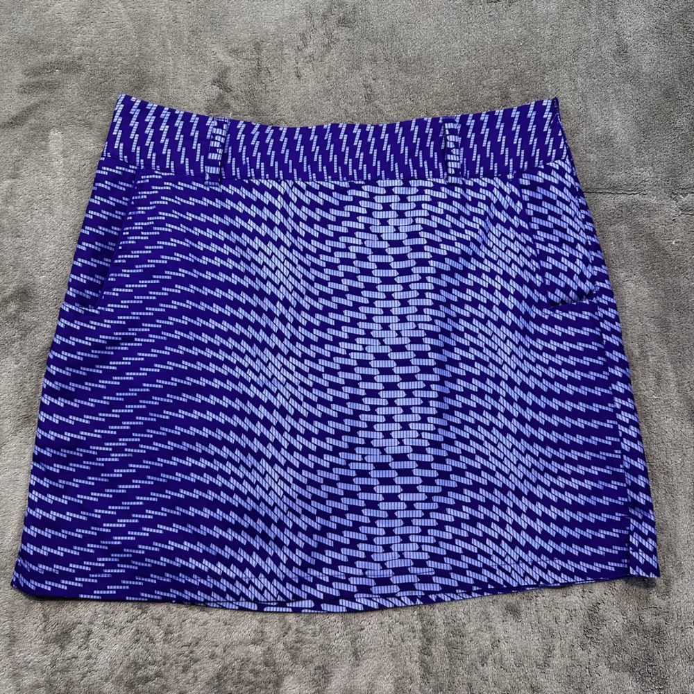 Adidas Golf ClimaCool Skort Purple Geometric Dash Print Athletic Skirt Womens 10